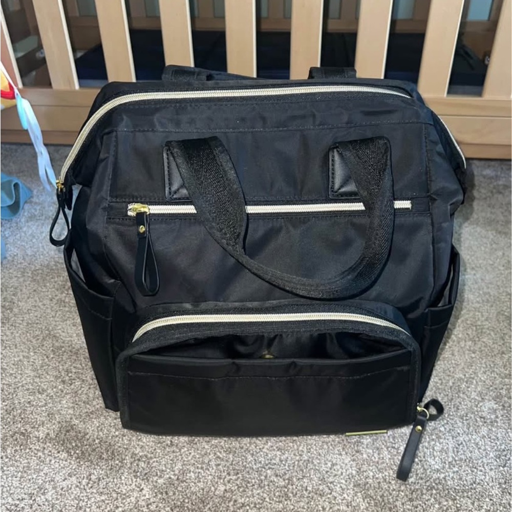 Black Pottery Barn Diaper Bag